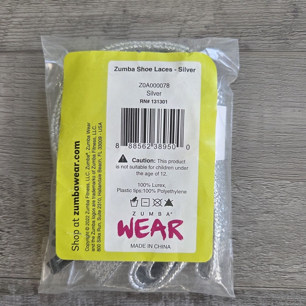 Zumba Silver Shoe Laces